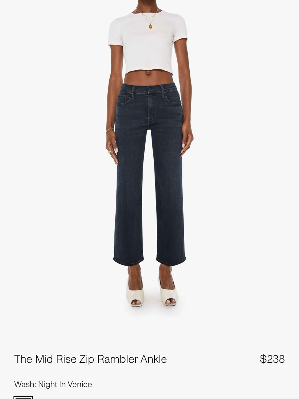 Mother Zip Rambler Ankle Jeans - Night In Venice